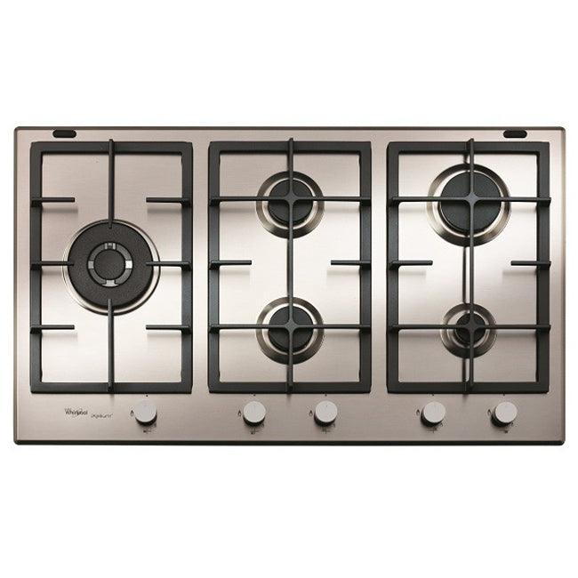 Whirlpool 90cm Gas Cooktop | 5 Burners | 17MJ Wok | Flame Fail | IXelium Coating | GMF9522IXL - Global Builders Warehouse