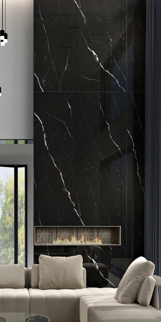Sintered Stone | Large Format Slab Panel | 1600x3600x15.5mm | Nero Marquinia - Global Builders Warehouse